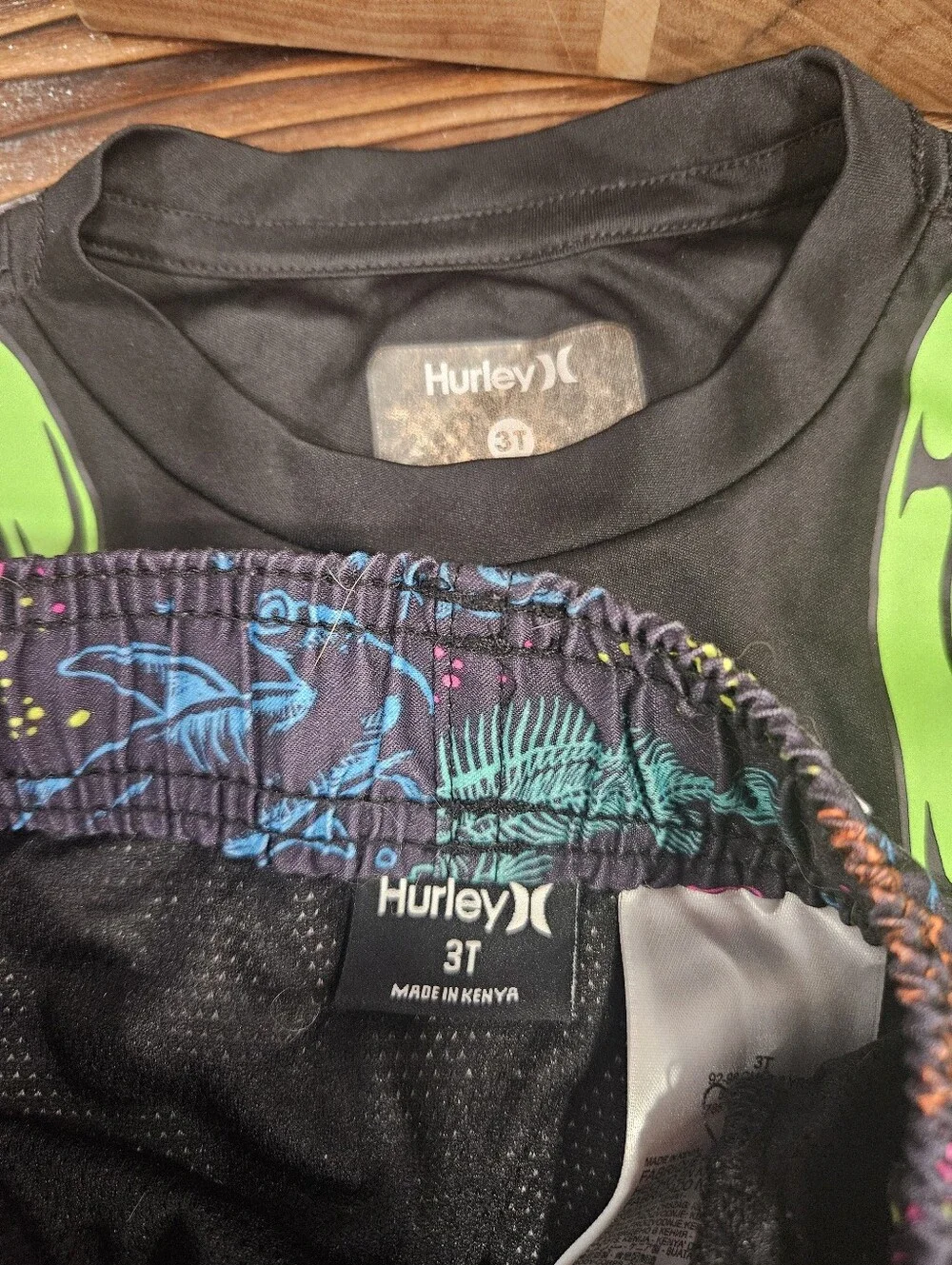 Toddler 3T Hurley Board Swim Shorts Trunks And Sun Sheild Shirts Bundle